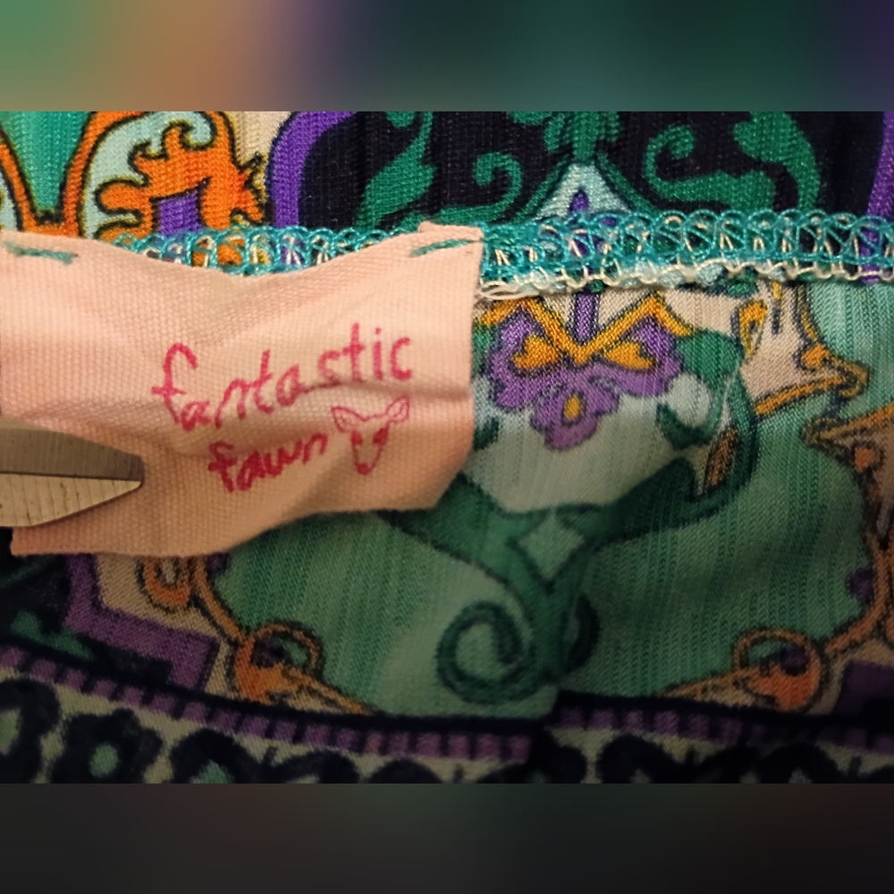 Fantastic Fawn Women's‎ Teal and Purple Maxi Strapless Dress Sz S - Picture 5 of 5